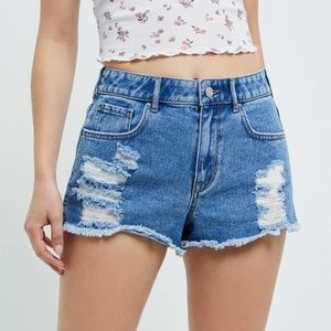 PacSun Island High Waisted Denim Festival Shorts